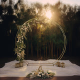 Transform Your Event Space with the 7.5ft Heavy Duty Gold Metal Round Wedding Arbor