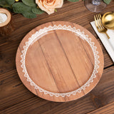 Elevate Your Dinner Parties with White Brown Wood Grain Print Disposable Party Plates